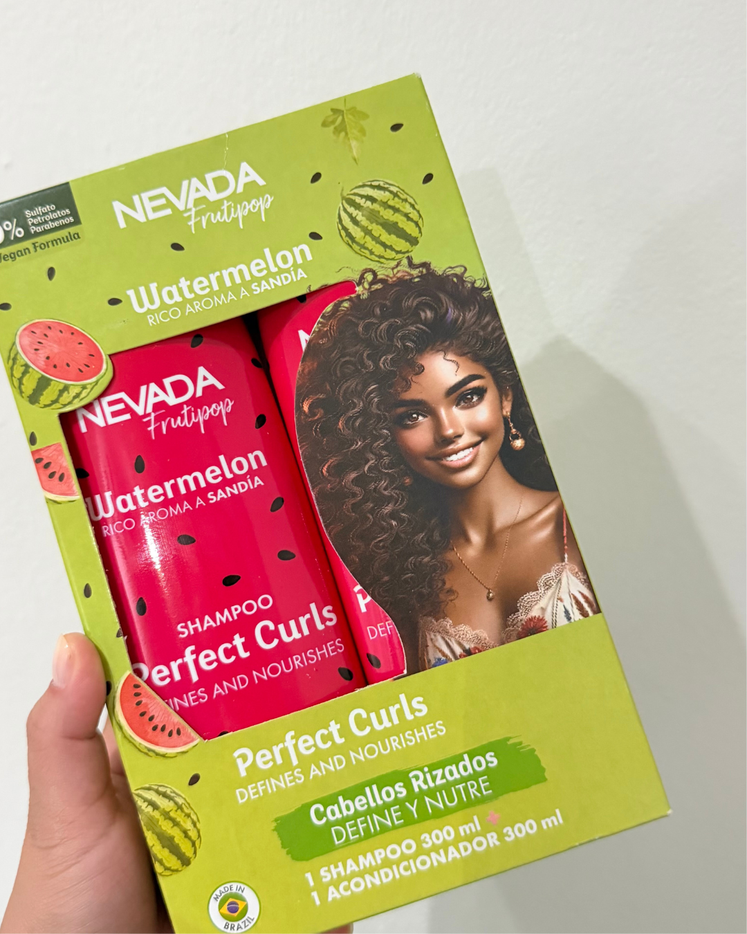 Nevada set cabello rizado sandia shampoo + acondicionador 300ml c/u