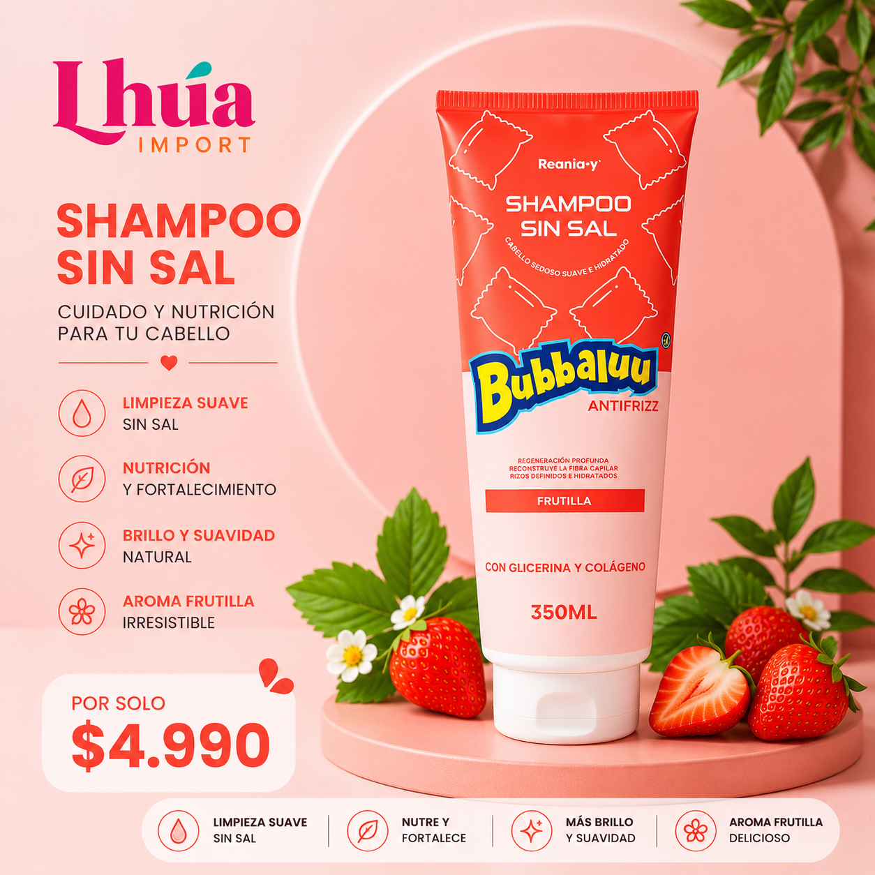 Bubbaluu Shampoo sin sal 350ml
