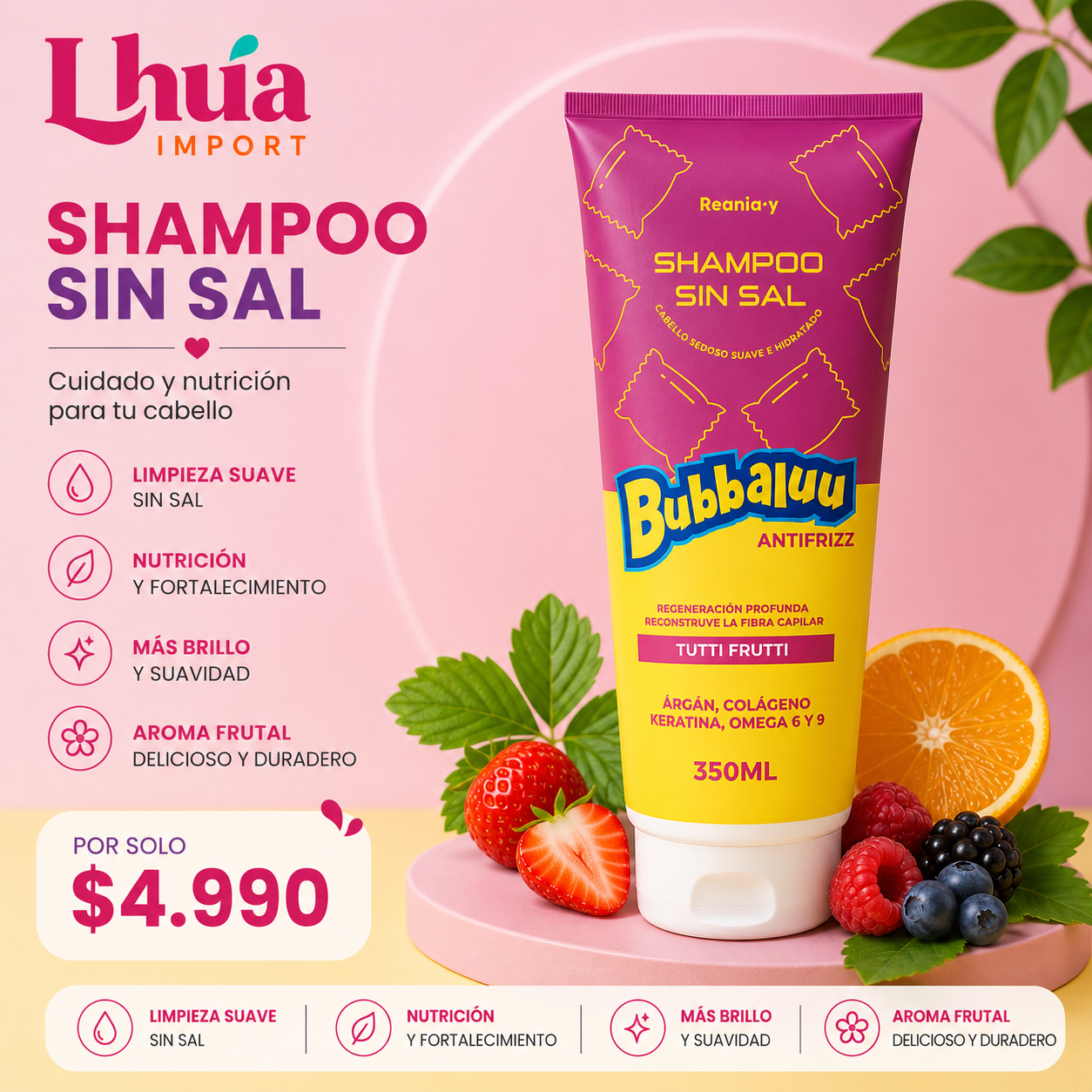 Bubbaluu Shampoo sin sal 350ml