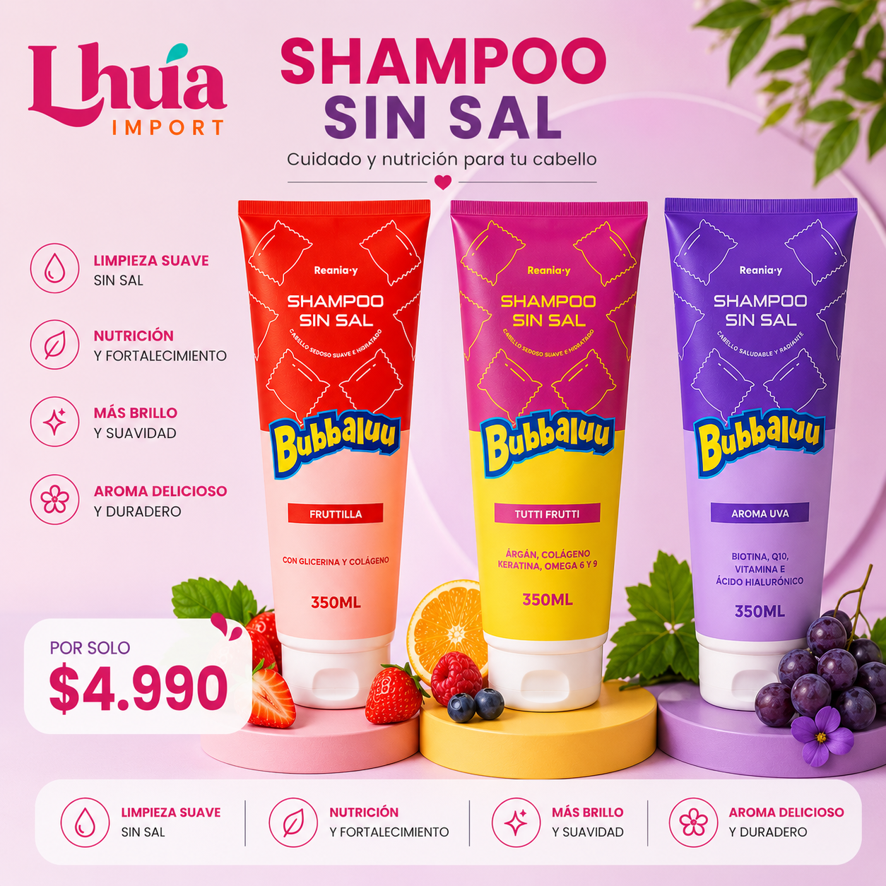 Bubbaluu Shampoo sin sal 350ml